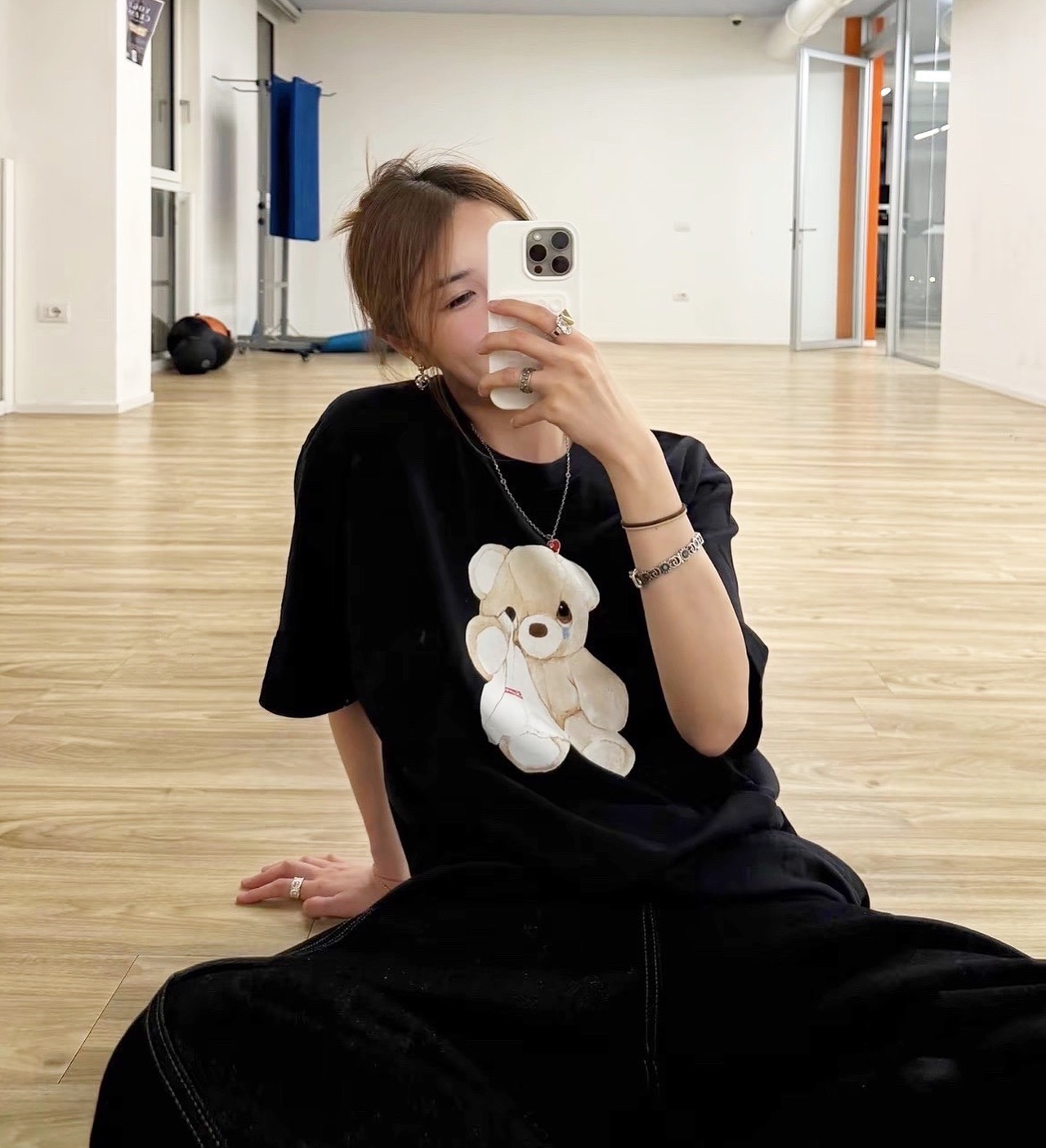 SUPREME SS25 BEAR TEE BLACK
