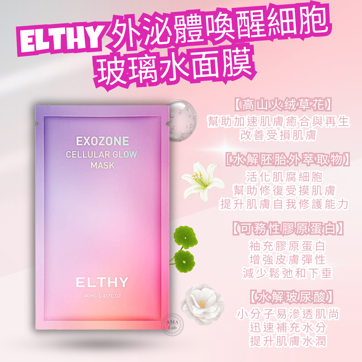 ELTHY玻璃水面膜系列 外泌體喚醒細胞 一包10片