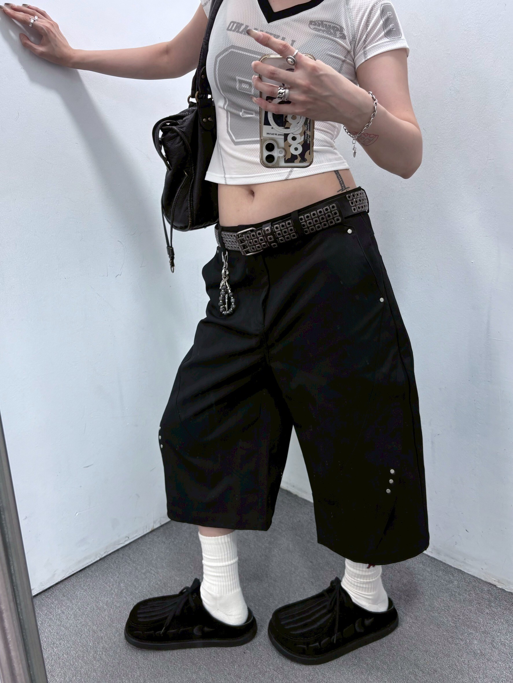 《S.V》釘釦剪裁西裝七分褲