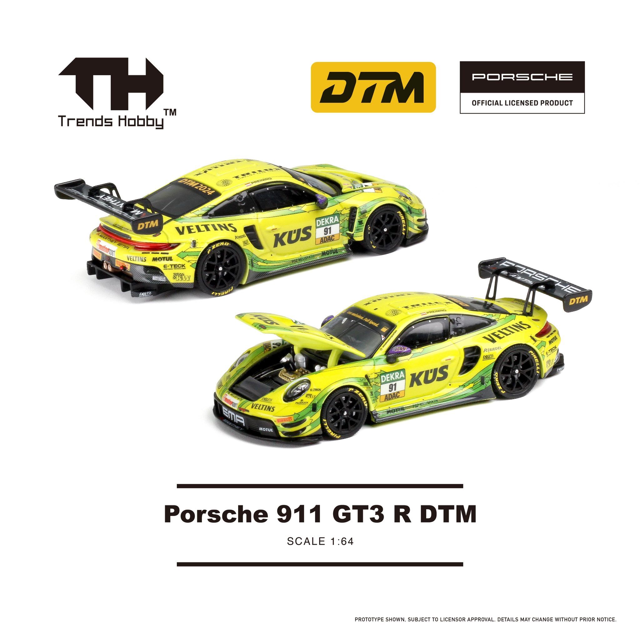 【預訂】Trends Hobby 1/64 Porsche 911 GT3 R DTM 2024