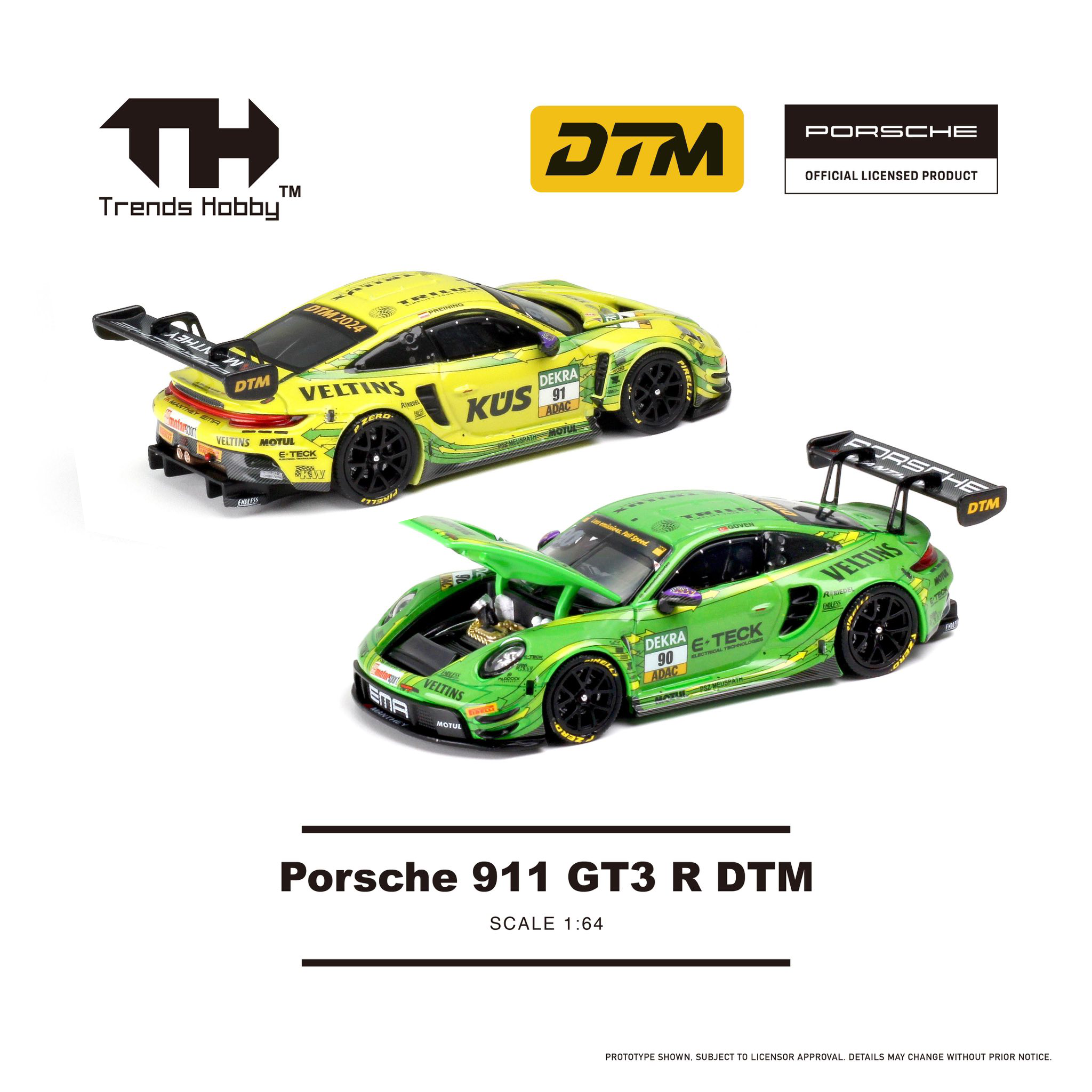 【預訂】Trends Hobby 1/64 Porsche 911 GT3 R DTM 2024
