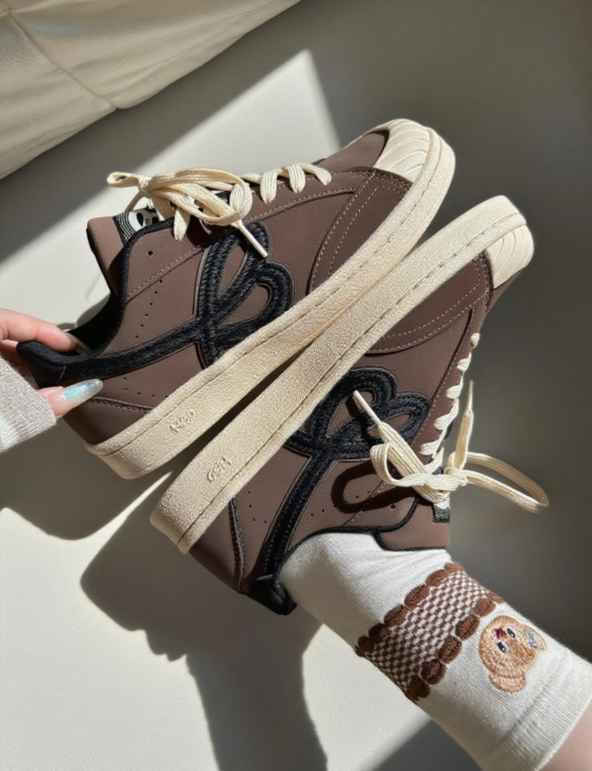 HBD 可可棕 奶油底 板鞋 皮革 復古 厚底 男女同款/預購