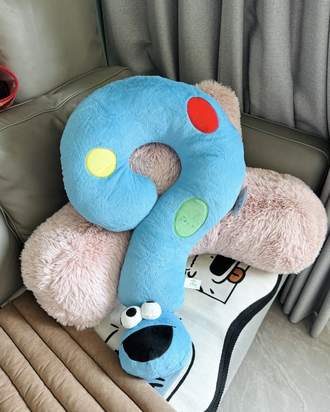 芝麻街 正版授權 問號抱枕