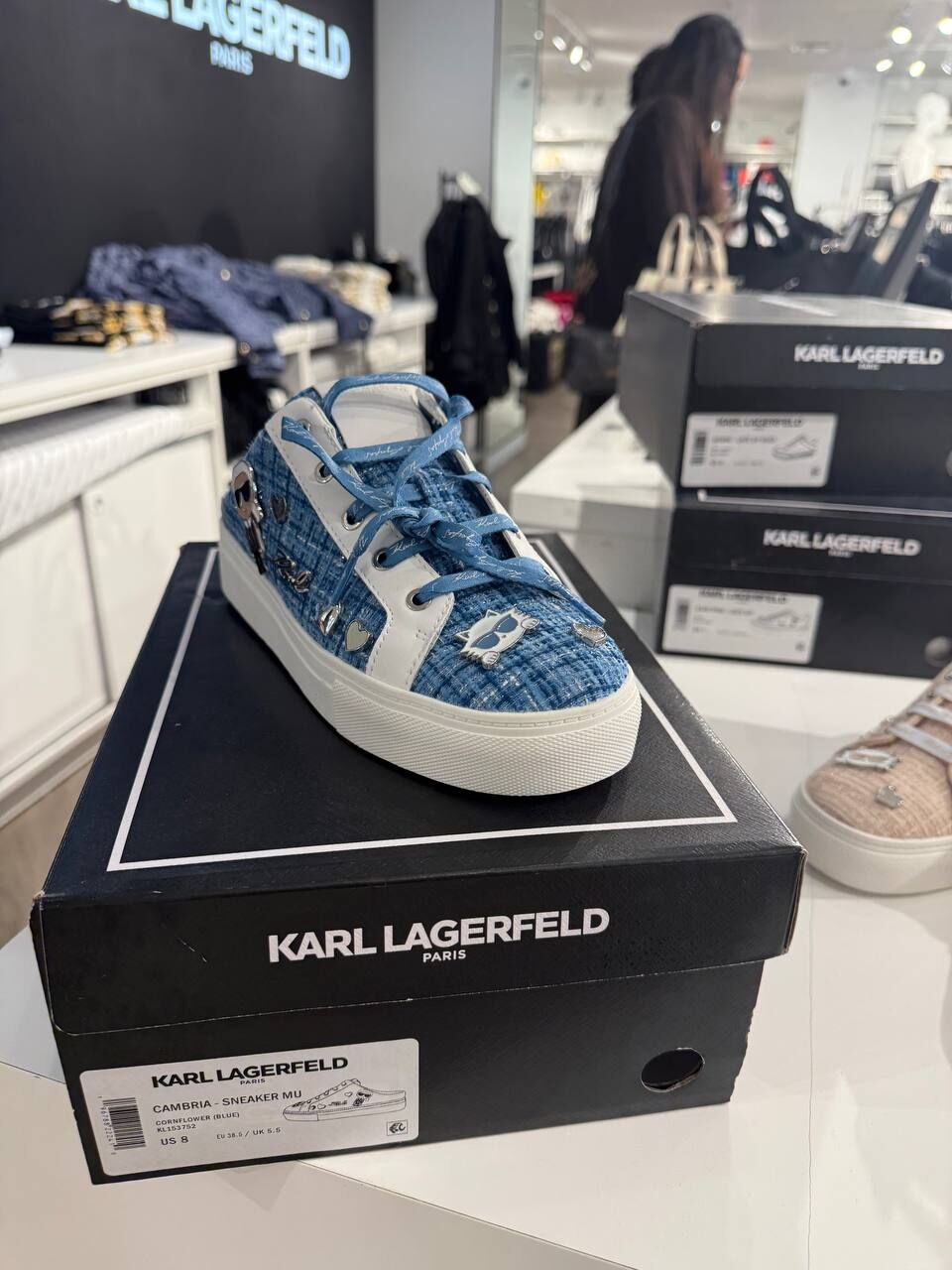 [U] KARL LAGERFELD CORNFLOWER WOMEN'S CAMBRIA SNEAKER MU, KL153752-CORNFLOWER (UKL122)