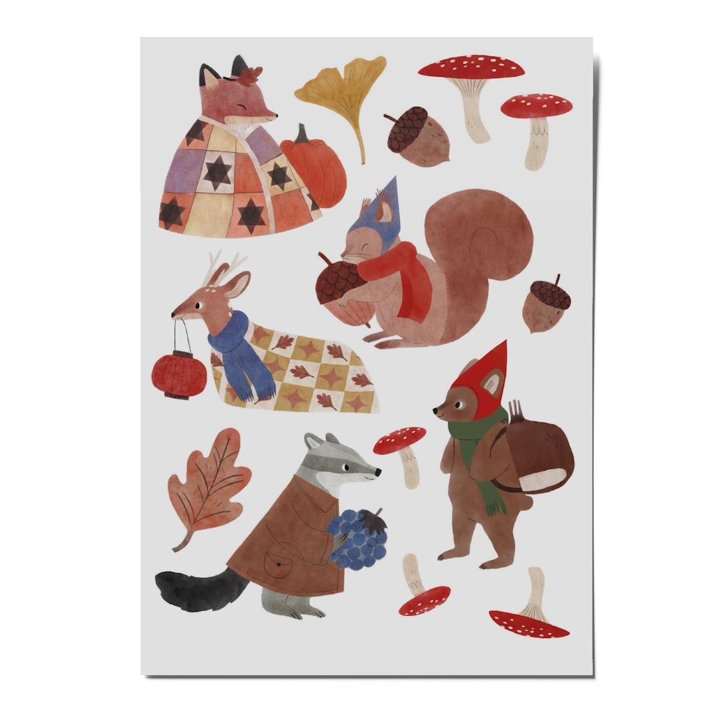 森林小動物| 小樂趣紋身貼紙