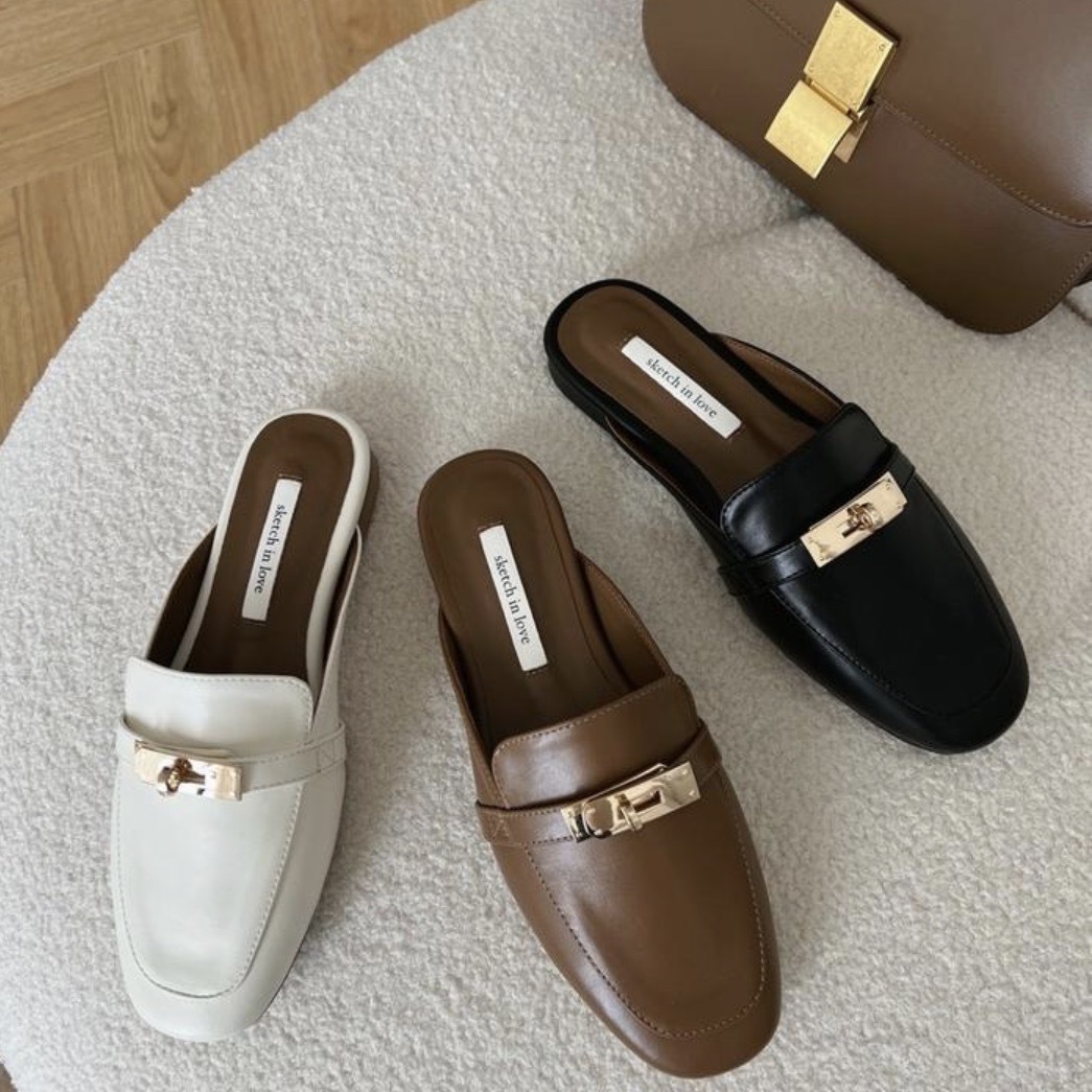 Sketch in Love Kelly 釦穆勒半拖鞋 / 3色 (MOM)