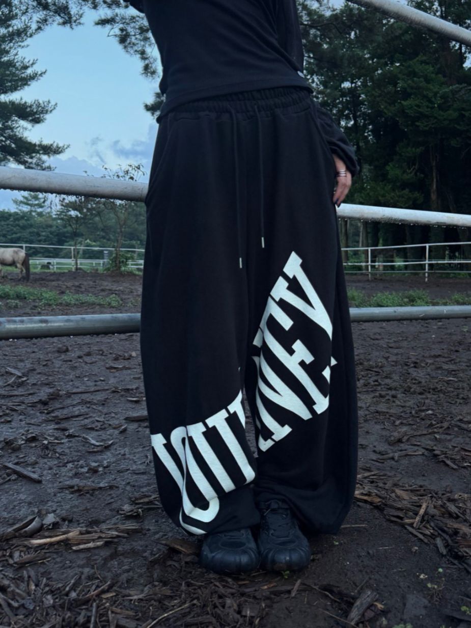 英文字可束腳運動褲 Seeot-077P