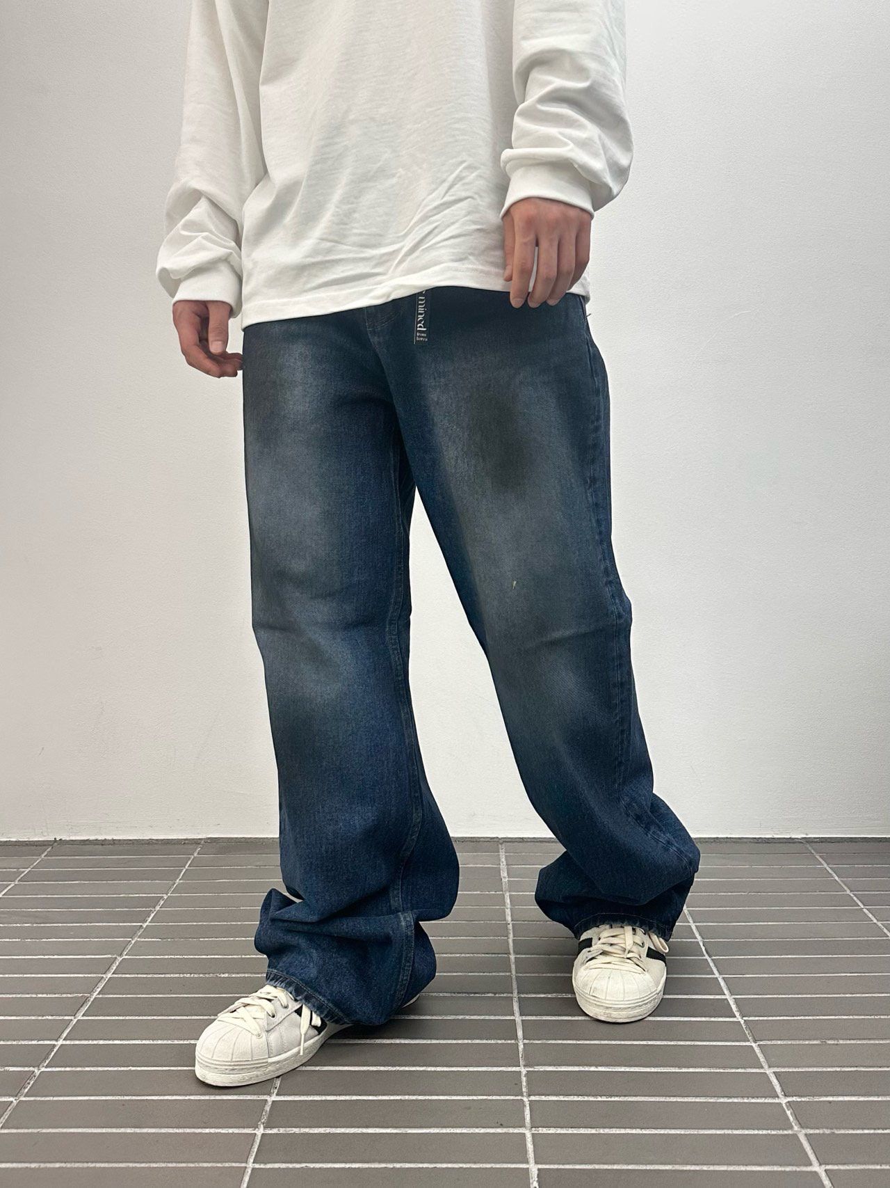 仿污鬆身牛仔褲 WD-179P