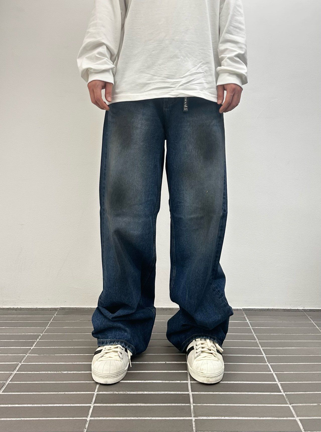 仿污鬆身牛仔褲 WD-179P