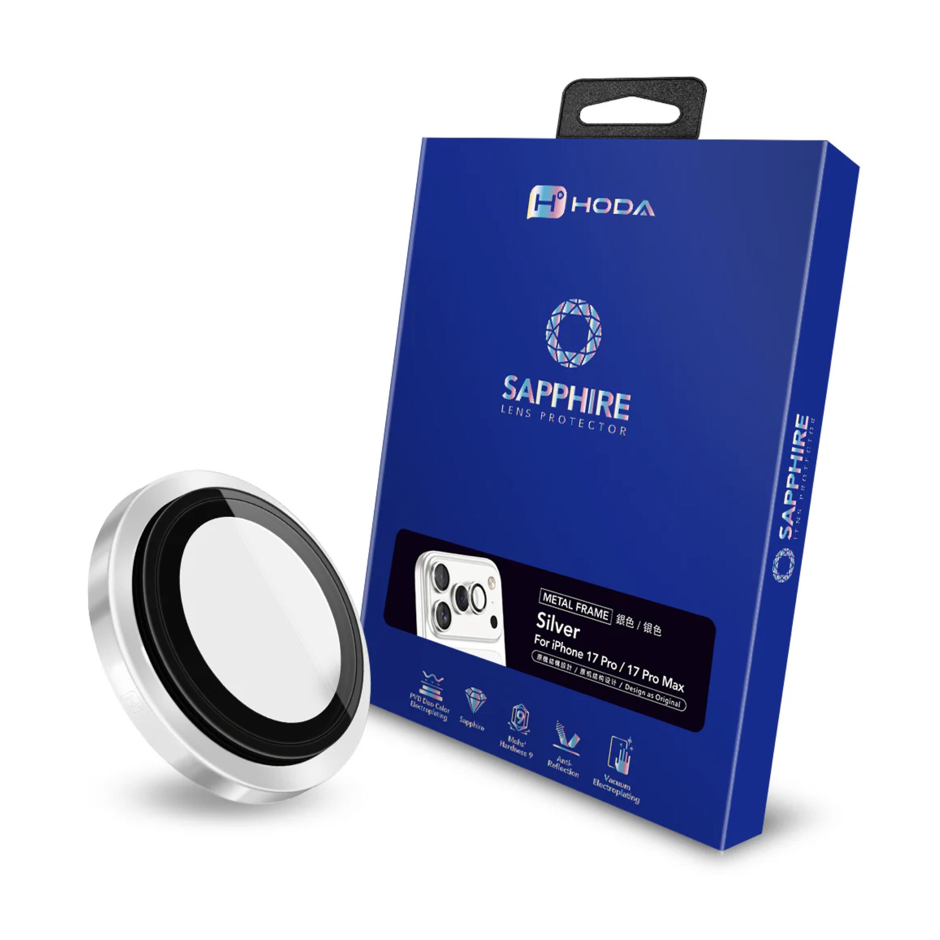 Hoda iPhone 17 Pro Max / 17 Pro 藍寶石鏡頭保護貼