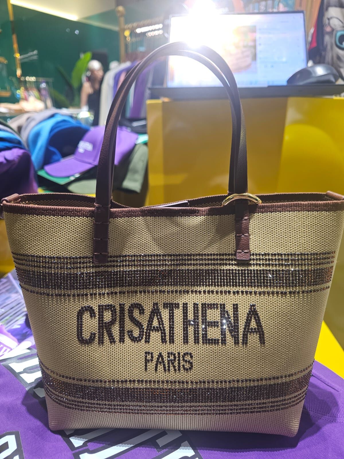 0917cr11-Crisathena Legerete Small Tote Bag 閃閃駱駝(A193)