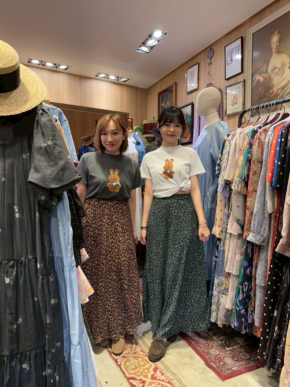 KM5021 個性豹紋高腰半身裙