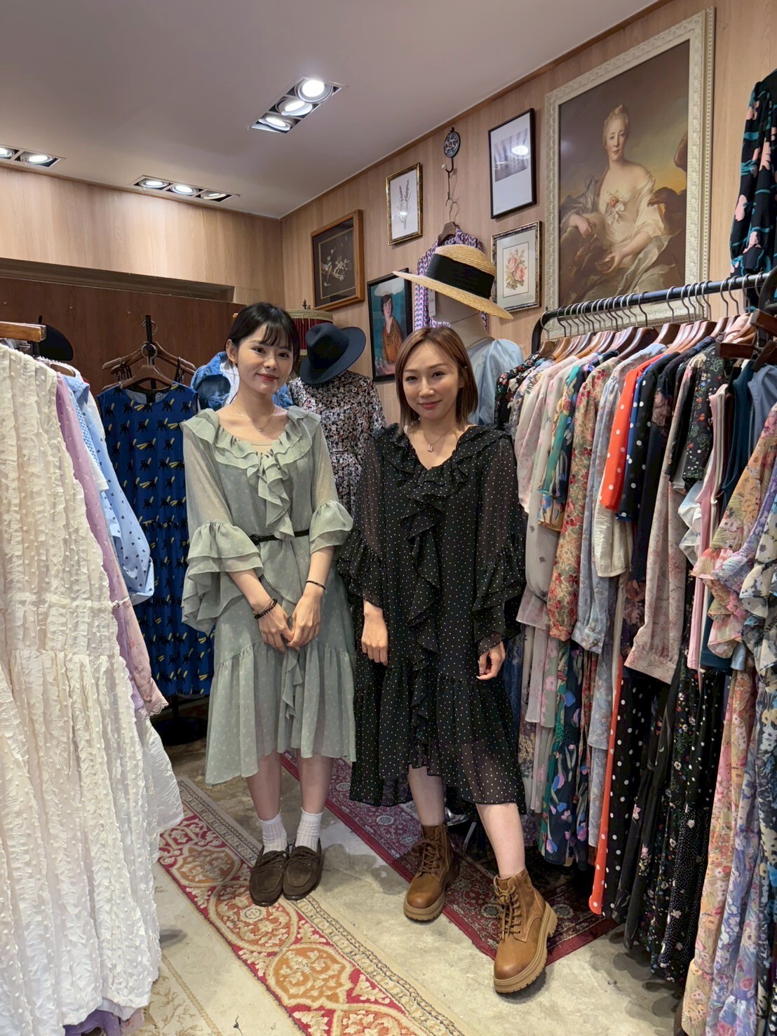 KM5037 Ruffle波點花花公主連身裙