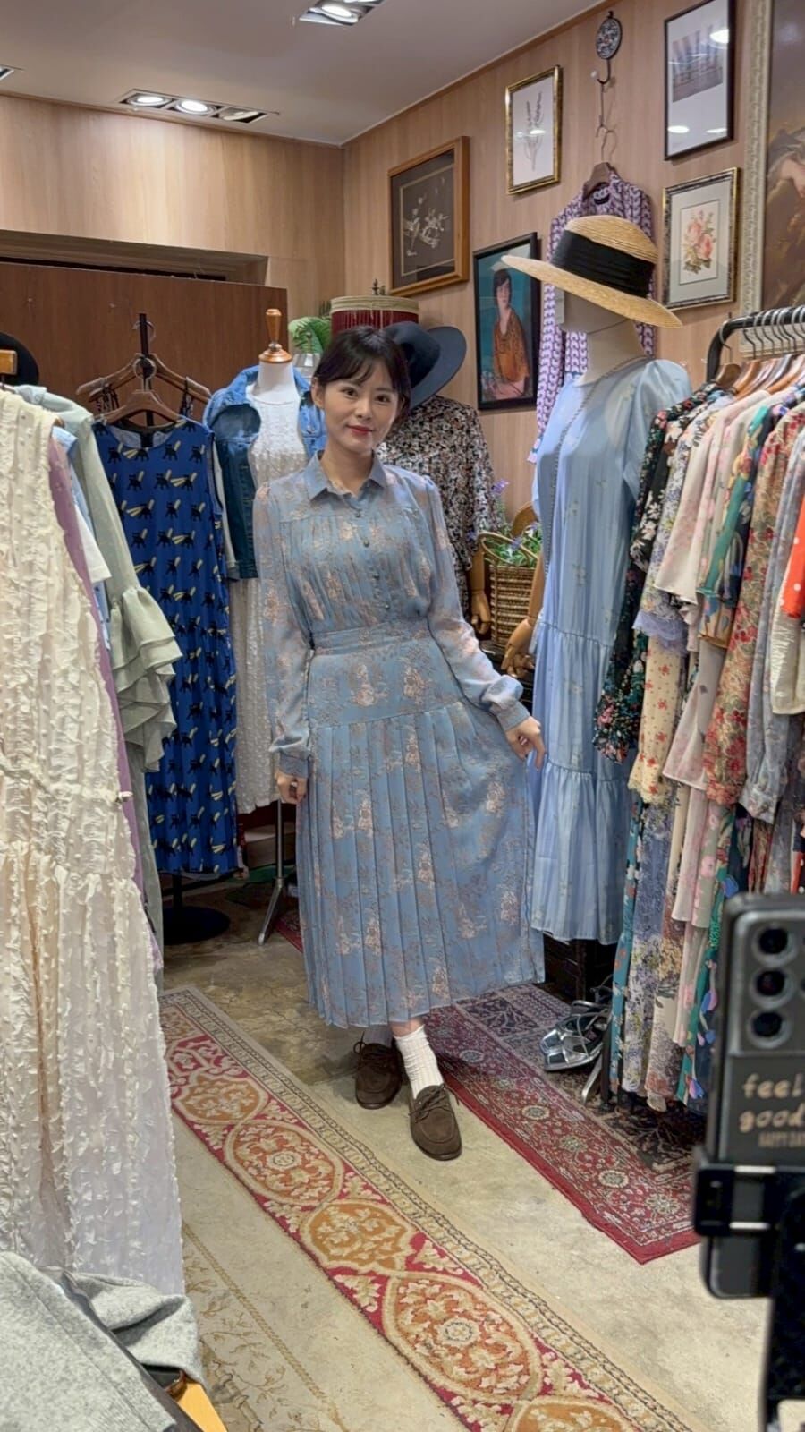 KM5022 仙氣花花高腰A字半身裙