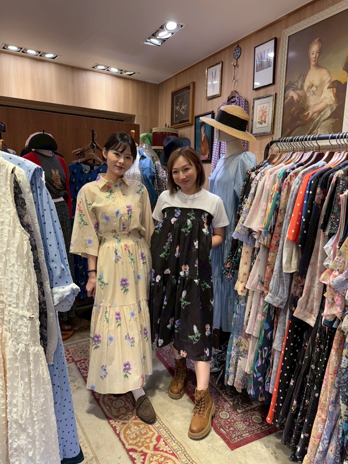 KM5011 度假風碎花橡筋腰半身裙