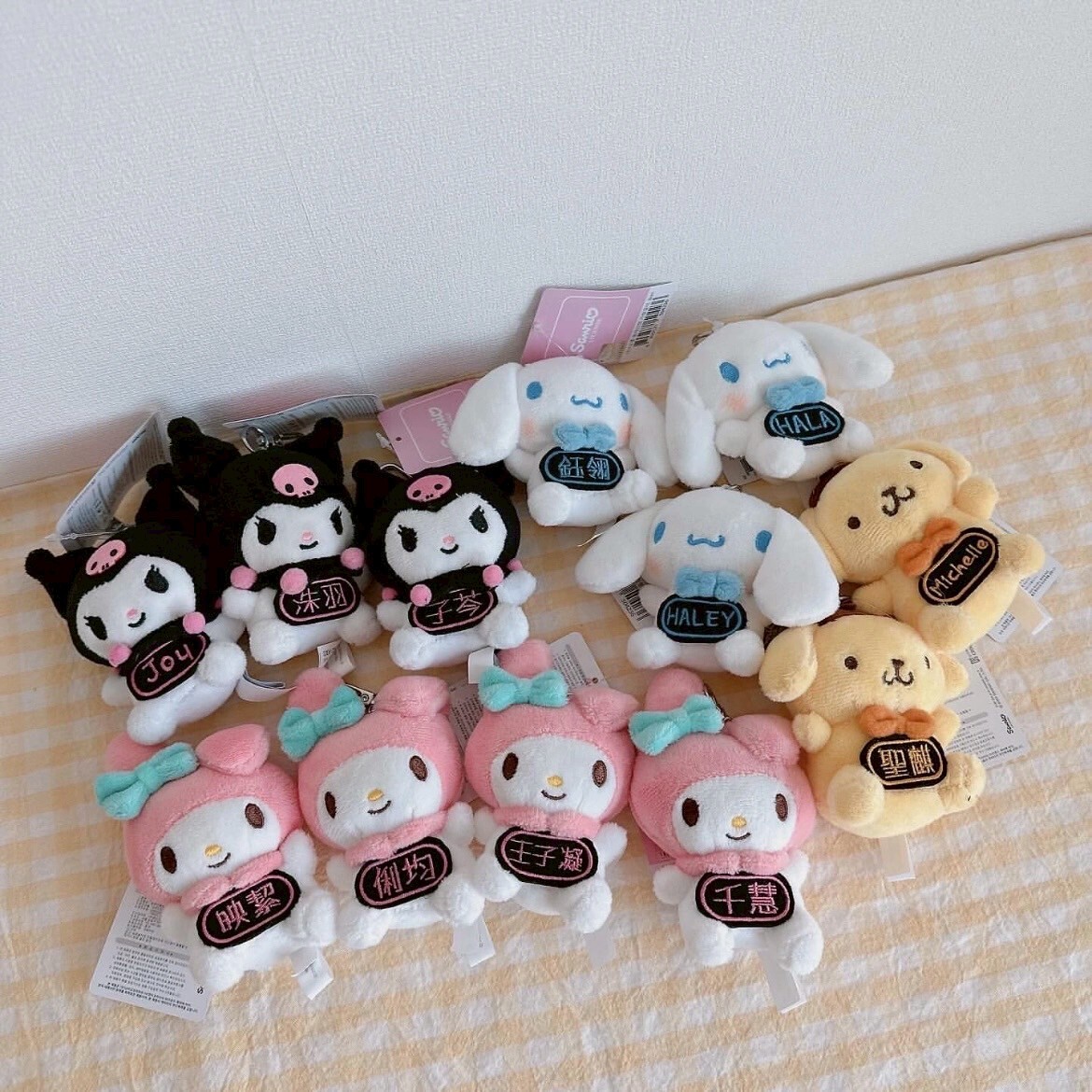 <韓國連線>正版 三麗鷗SANRIO 客製化 刺繡 娃娃 吊飾 共4款