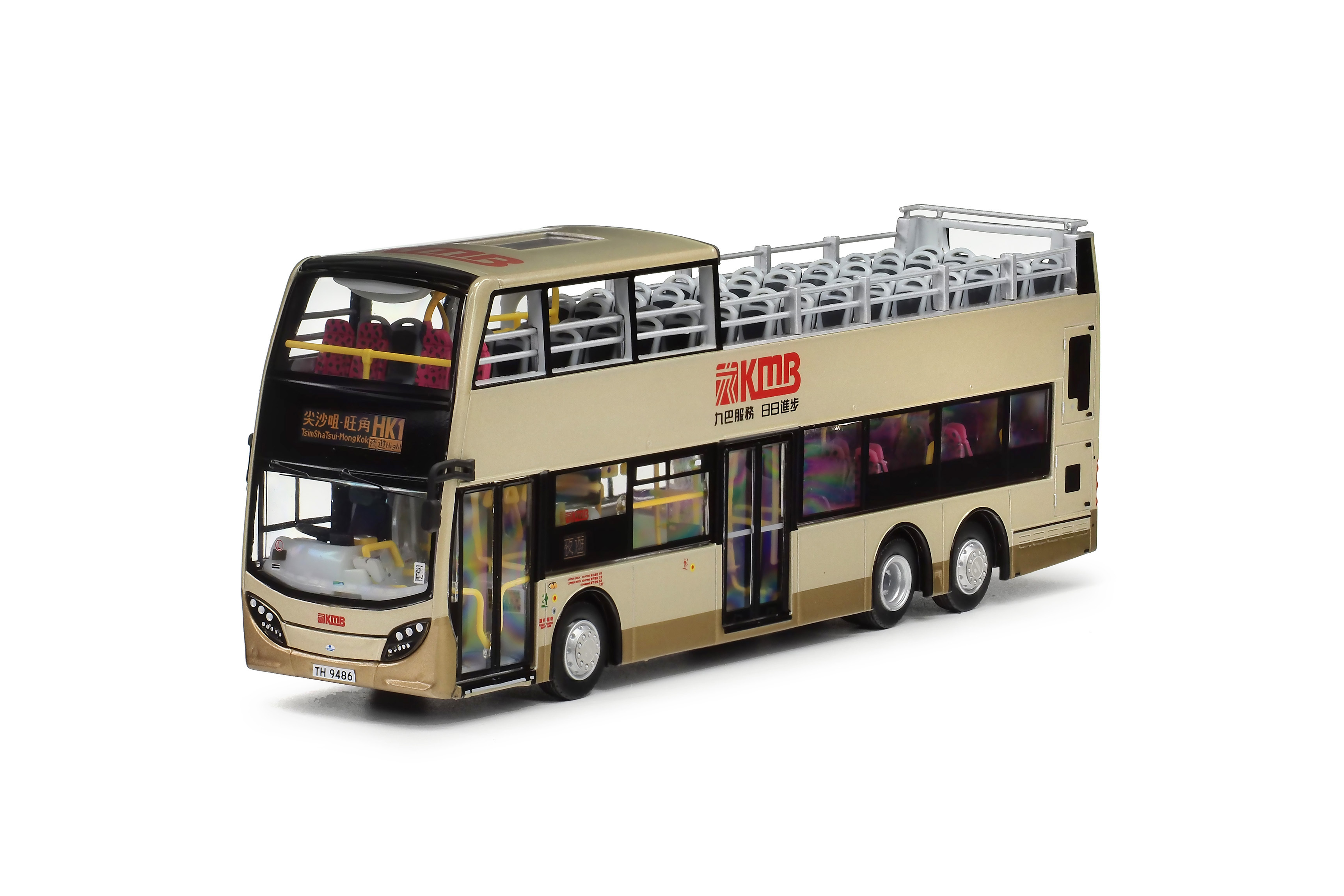 KMB2025156 1:76 九巴丹尼士歐盟五型12米開篷巴士 (HK1 尖沙咀-旺角)