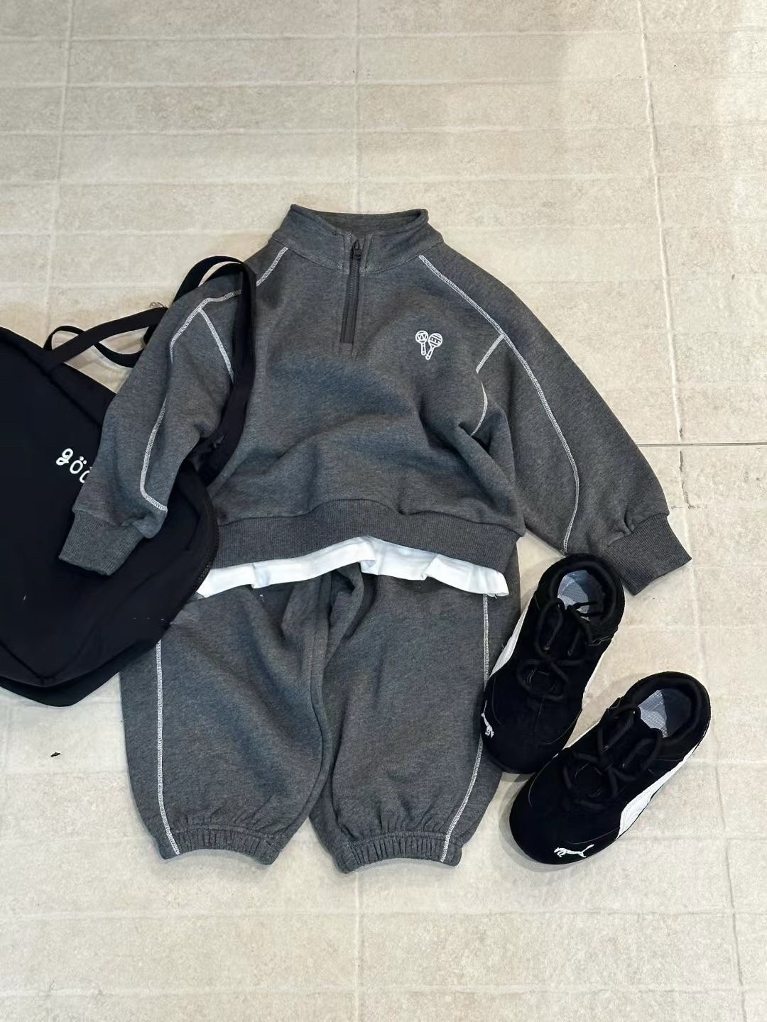 A03039外縫線設計假兩件套裝