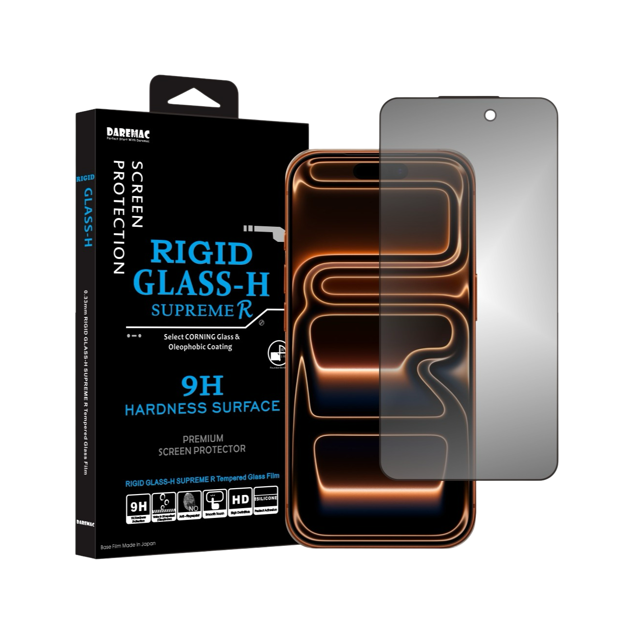 Daremac iPhone 17 系列 Rigid Glass-H 2.5D 180° 防窺康寧玻璃螢幕保護貼