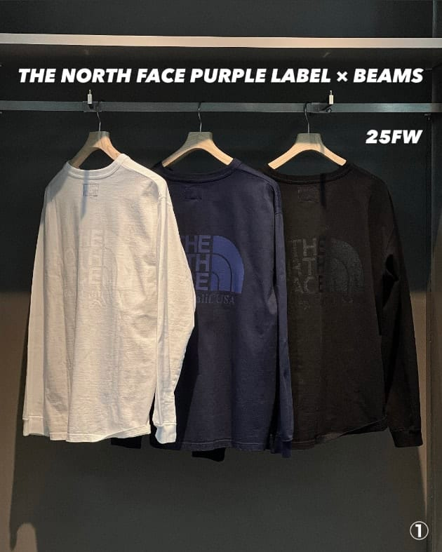 日本 BEAMS × THE NORTH FACE PURPLE LABEL  聯名長袖