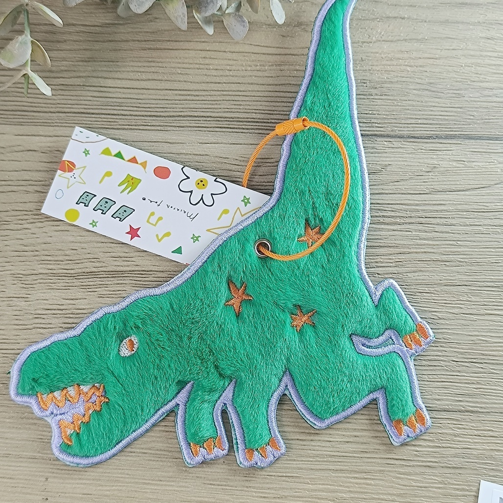 馬卡龍腳趾．巨大刺繡吊飾 毛毛暴龍/毛毛雲