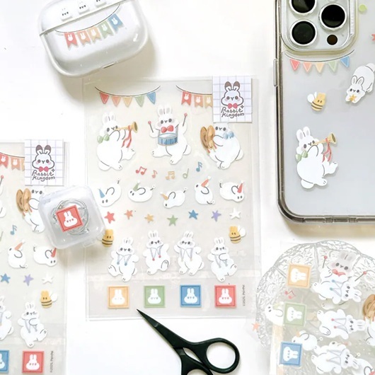 Pei+Pei．小兔遊行 水晶感壓貼