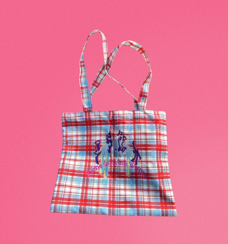 *準時飲水*tote bag - 格仔款  [預售]