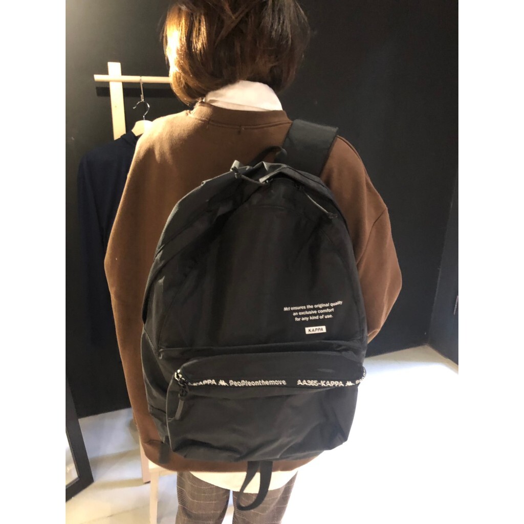 【現貨出清】Kappa 黑色尼龍 後背包 防潑水 二合一可分解 側背包