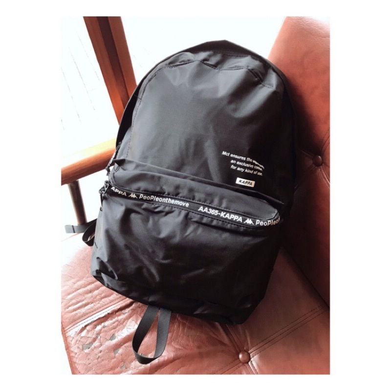 【現貨出清】Kappa 黑色尼龍 後背包 防潑水 二合一可分解 側背包