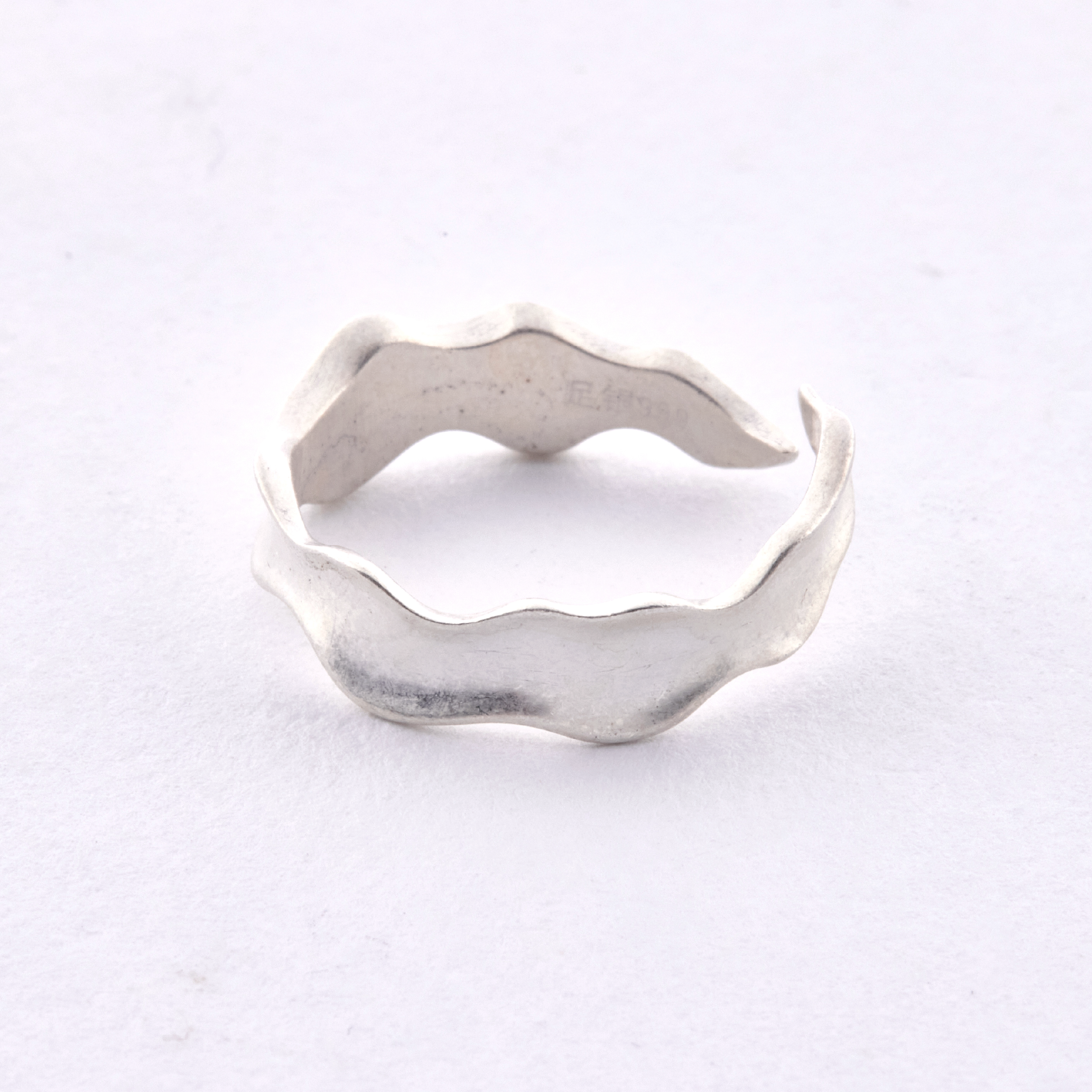 R1219 | 純銀霧面波浪戒指