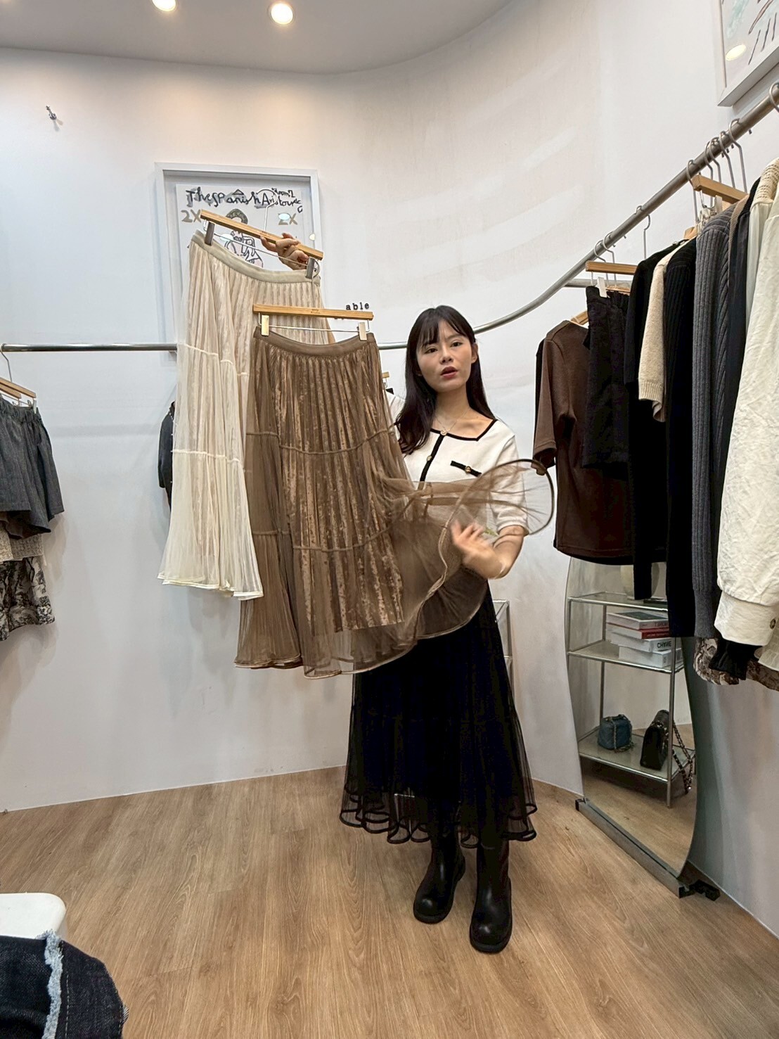 AS5035 絲絨網紗仙女傘裙