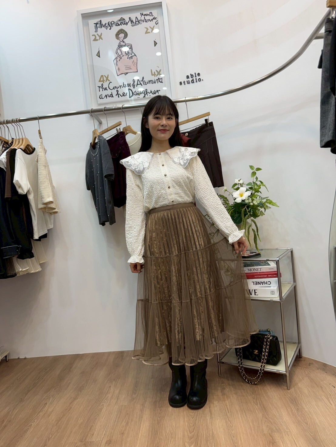 AS5035 絲絨網紗仙女傘裙