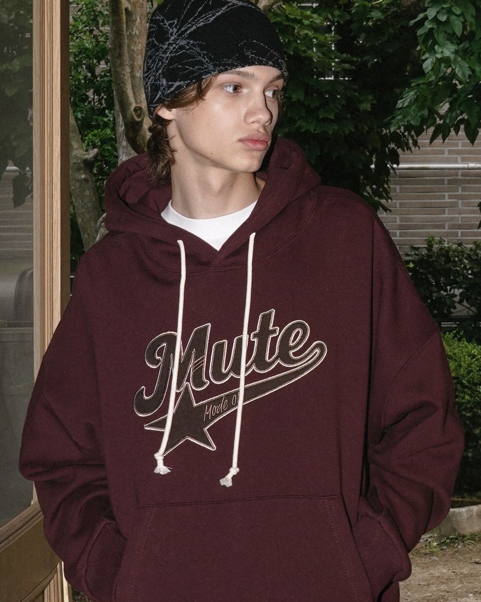 <預購> 韓國WV PROJECT Mute On立體刺繡高磅刷毛帽T