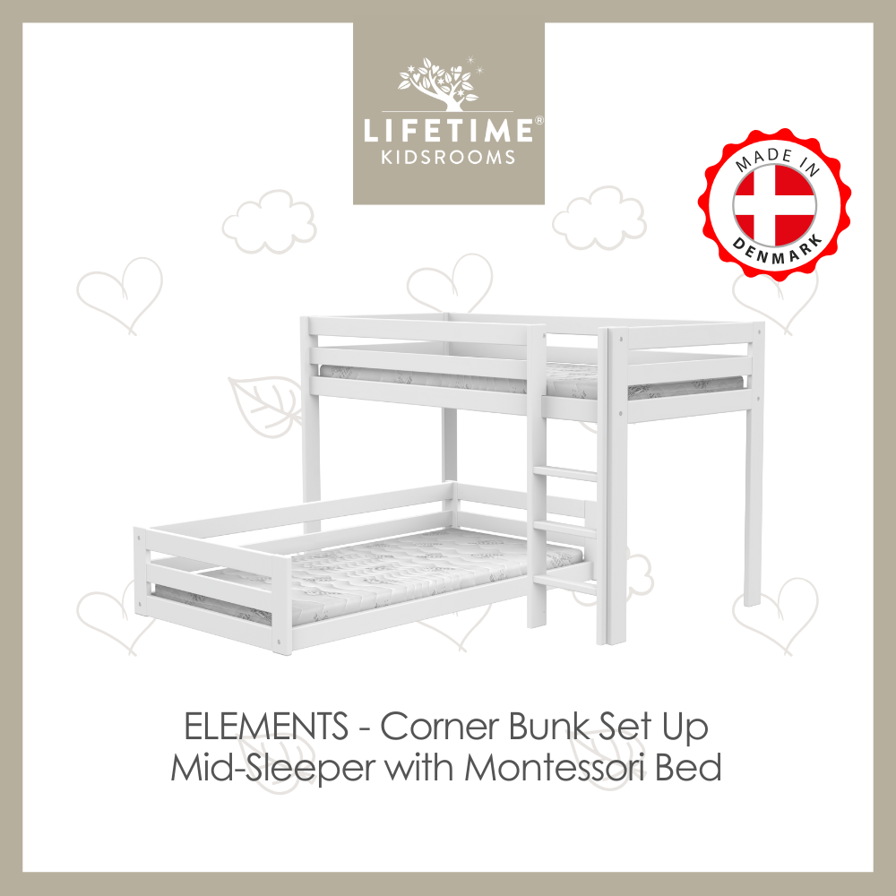 Elements Corner Bunk - Mid-Sleeper w/Montessori