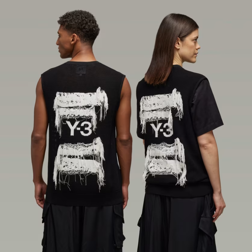 【 Y-3 GRAPHIC KNIT VEST 筆刷針織背心 - 黑 】
