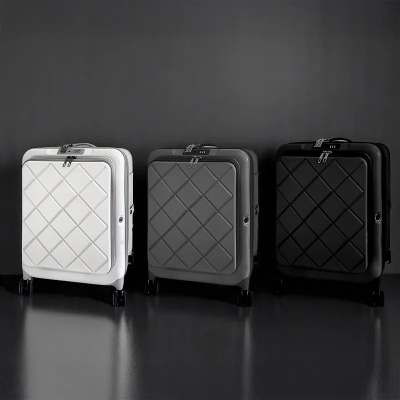 BIGGER 20吋菱格紋前開摺疊箱-三色可選