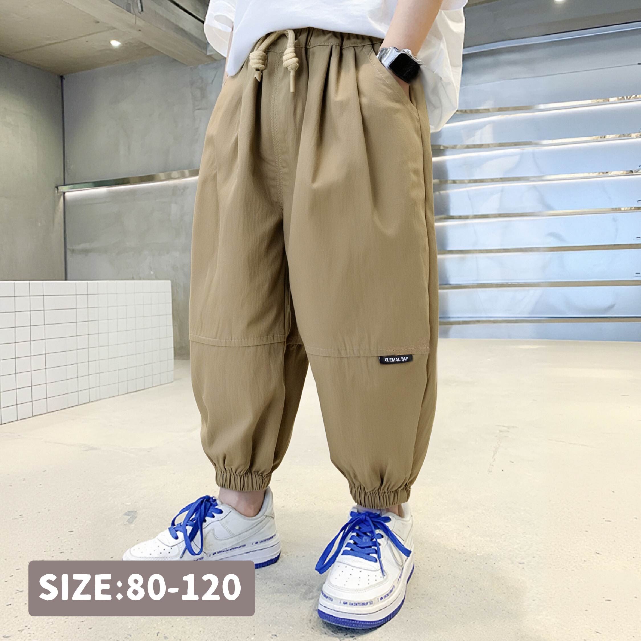 【H55251】個性小標籤裝飾抽繩縮口褲＊二色