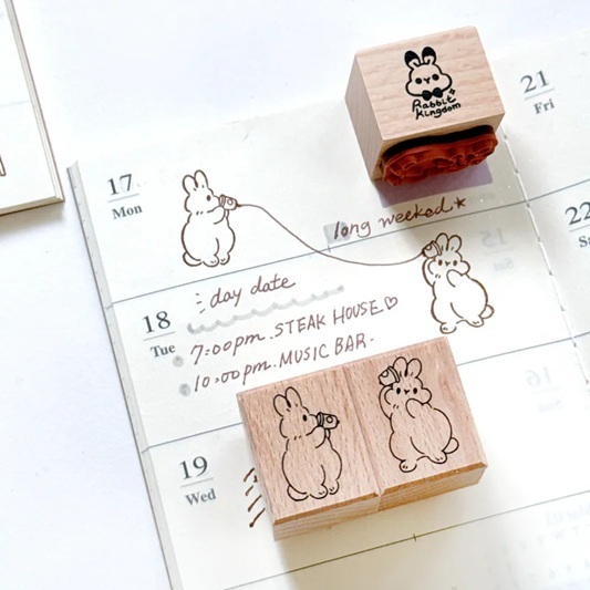 Pei+Pei．小兔手帳印章 傳聲筒(2入)