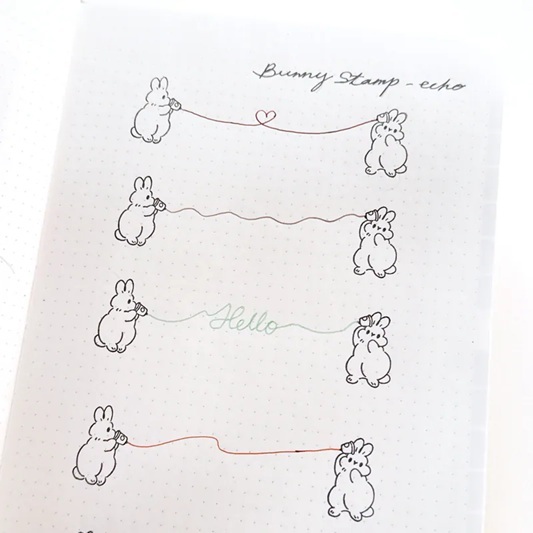 Pei+Pei．小兔手帳印章 傳聲筒(2入)