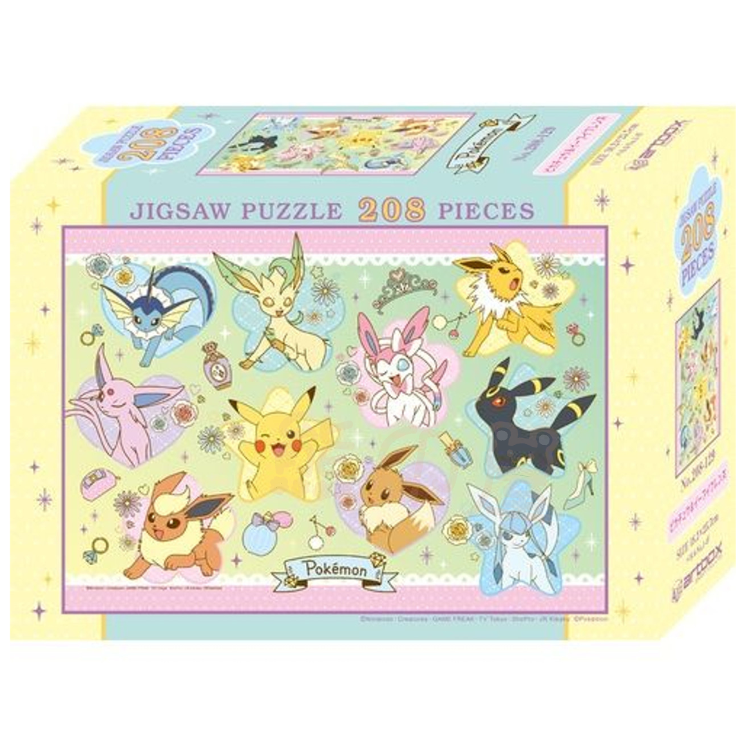 日本比卡超與伊布朋友寵物小精靈拼圖 (208片) 日本製 (連白色拼圖框)