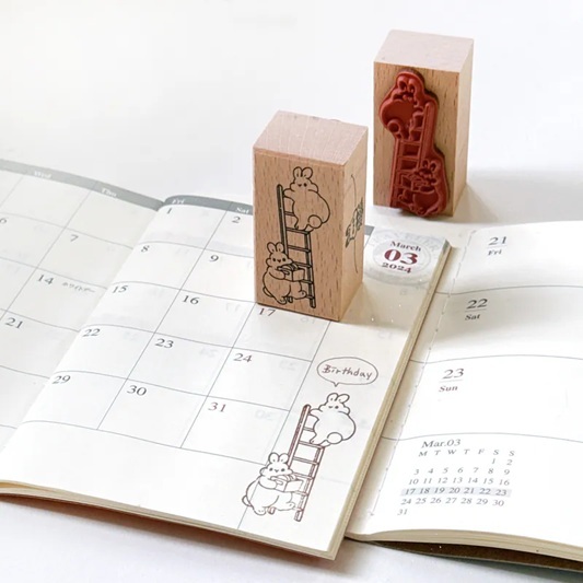 Pei+Pei．小兔手帳印章 爬梯