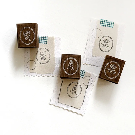 Pei+Pei．標本印象－植花印章 3入組