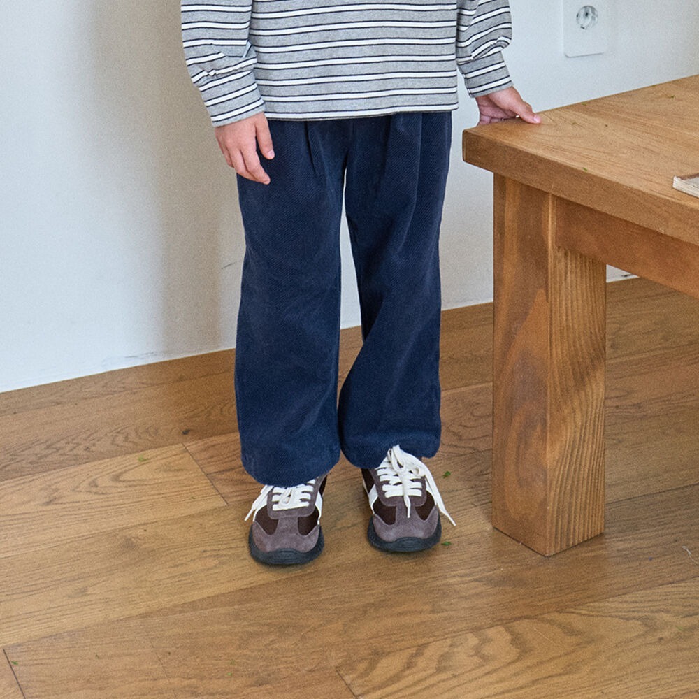 [十月第三週出貨]-燈芯絨直筒褲｜海軍藍