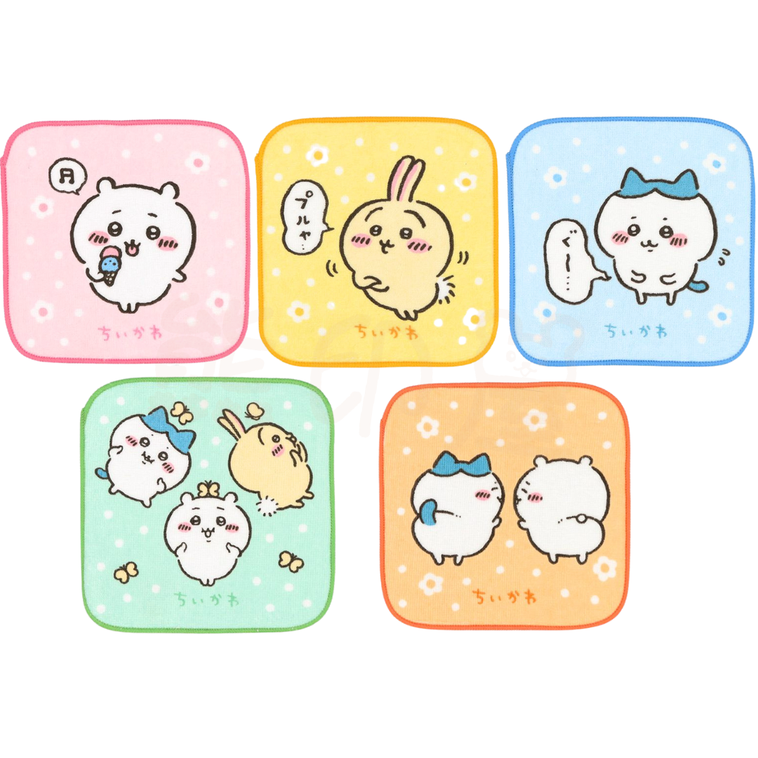 Chiikawa 方形迷你毛巾( 5 件裝) 100% 棉