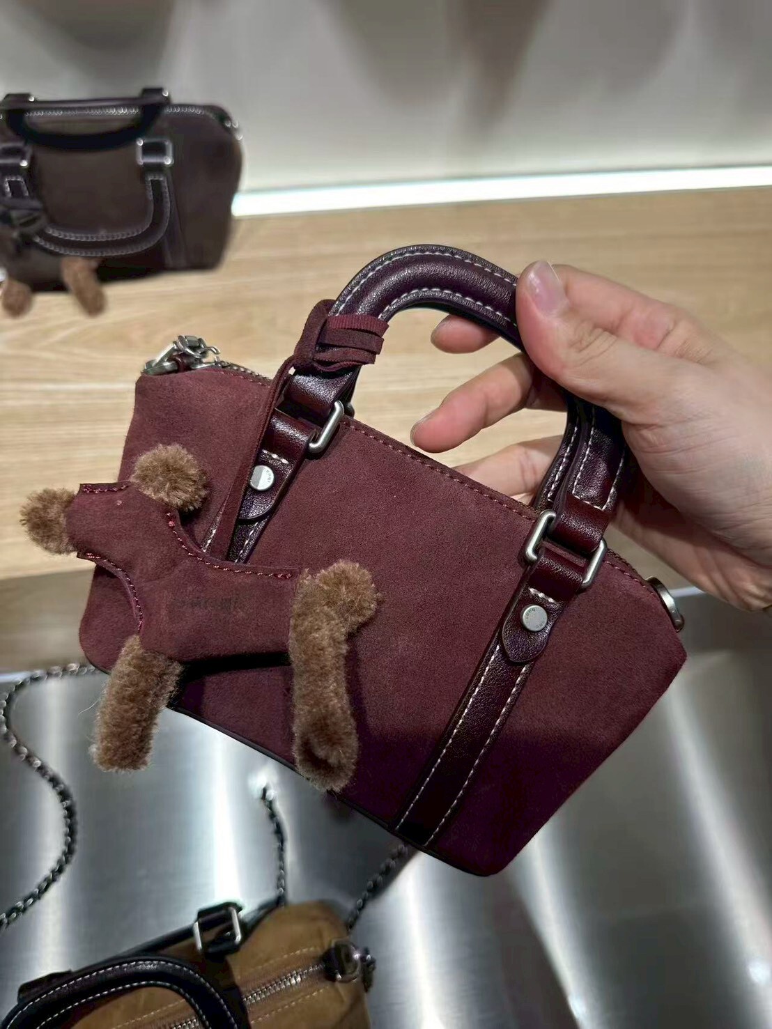 2787【質感磨沙皮mini小托特包】