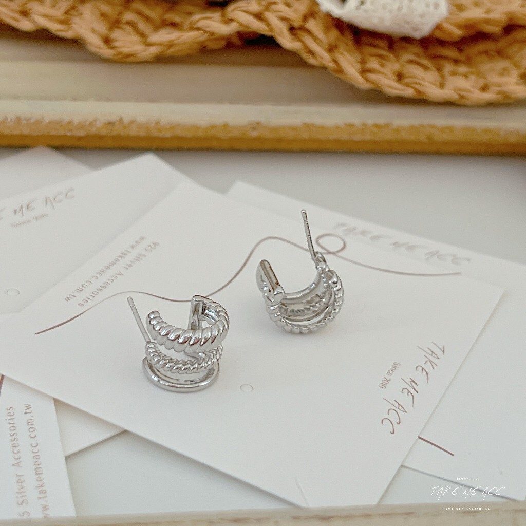 靜止間｜純銀針耳環