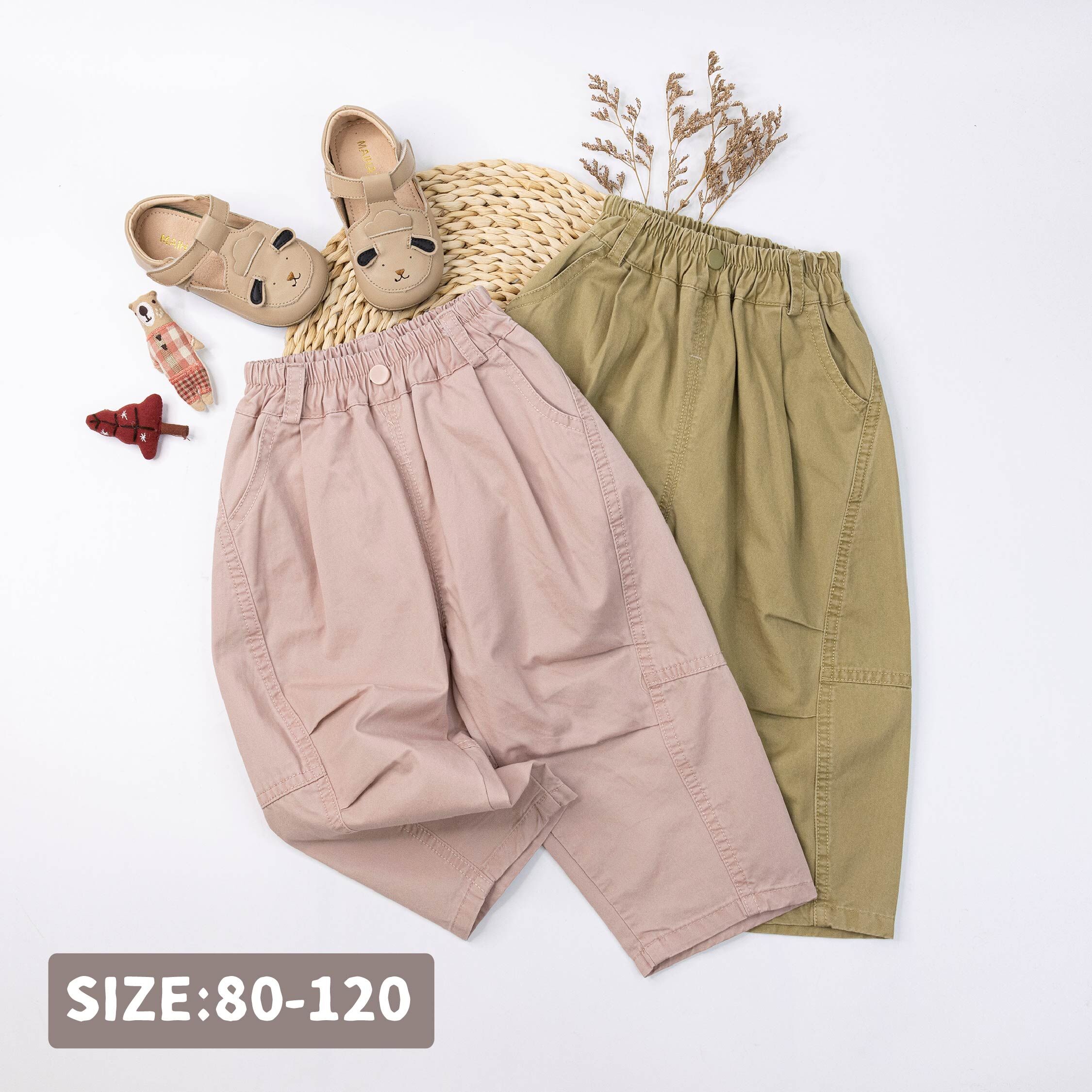 【H55250】質感裝飾鈕釦休閒長褲＊二色