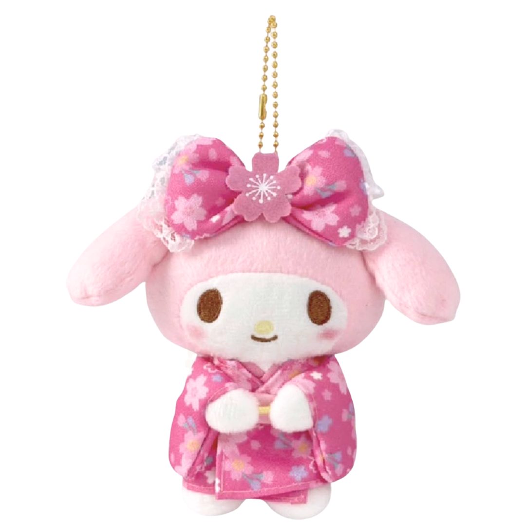 My Melody和服櫻花毛公仔掛件吊飾 (平行進口)