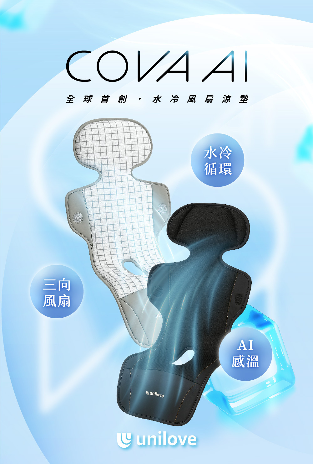 COVA AI水冷風扇涼墊