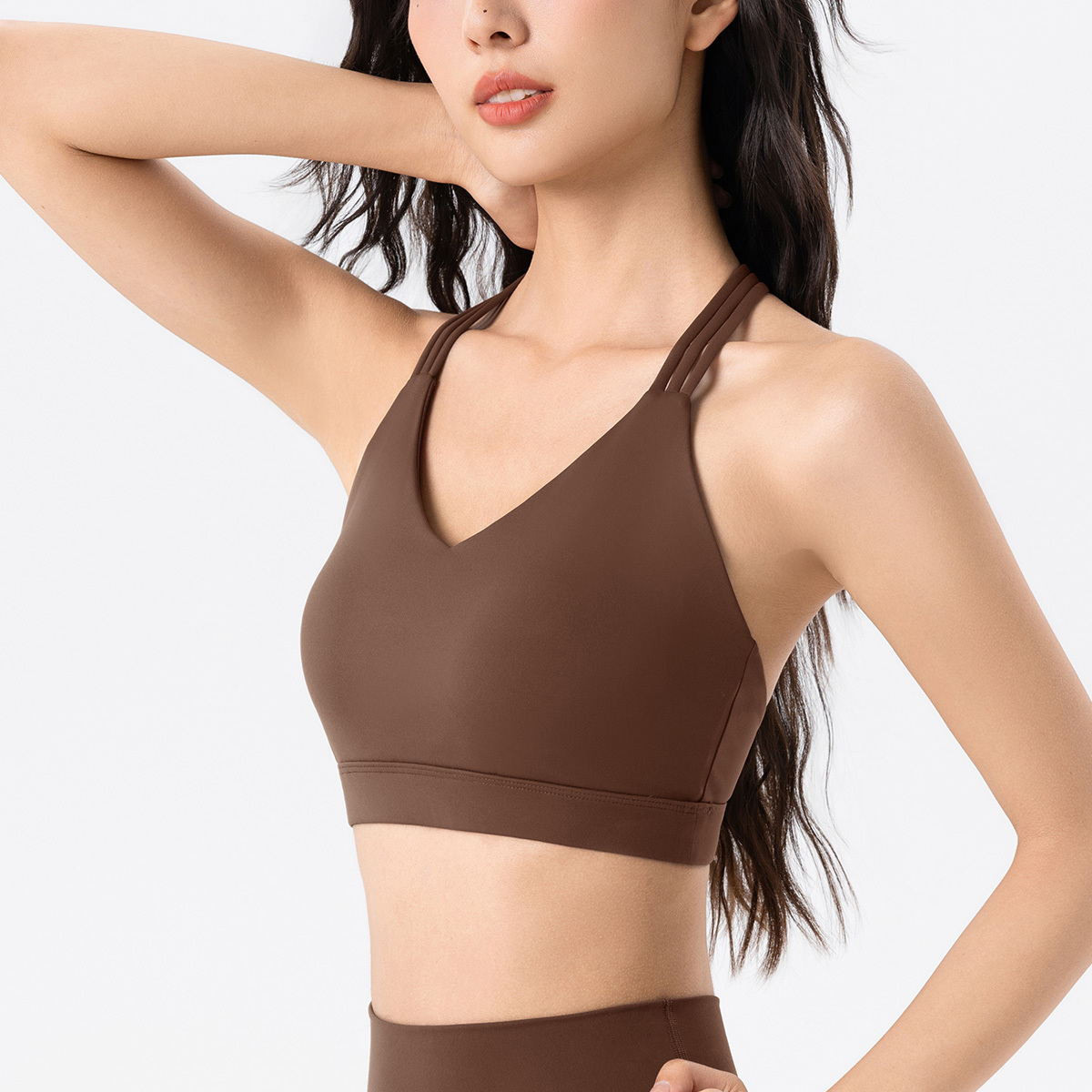 中強度細線Y字美背瑜珈/運動/機能內衣【半固定罩杯】